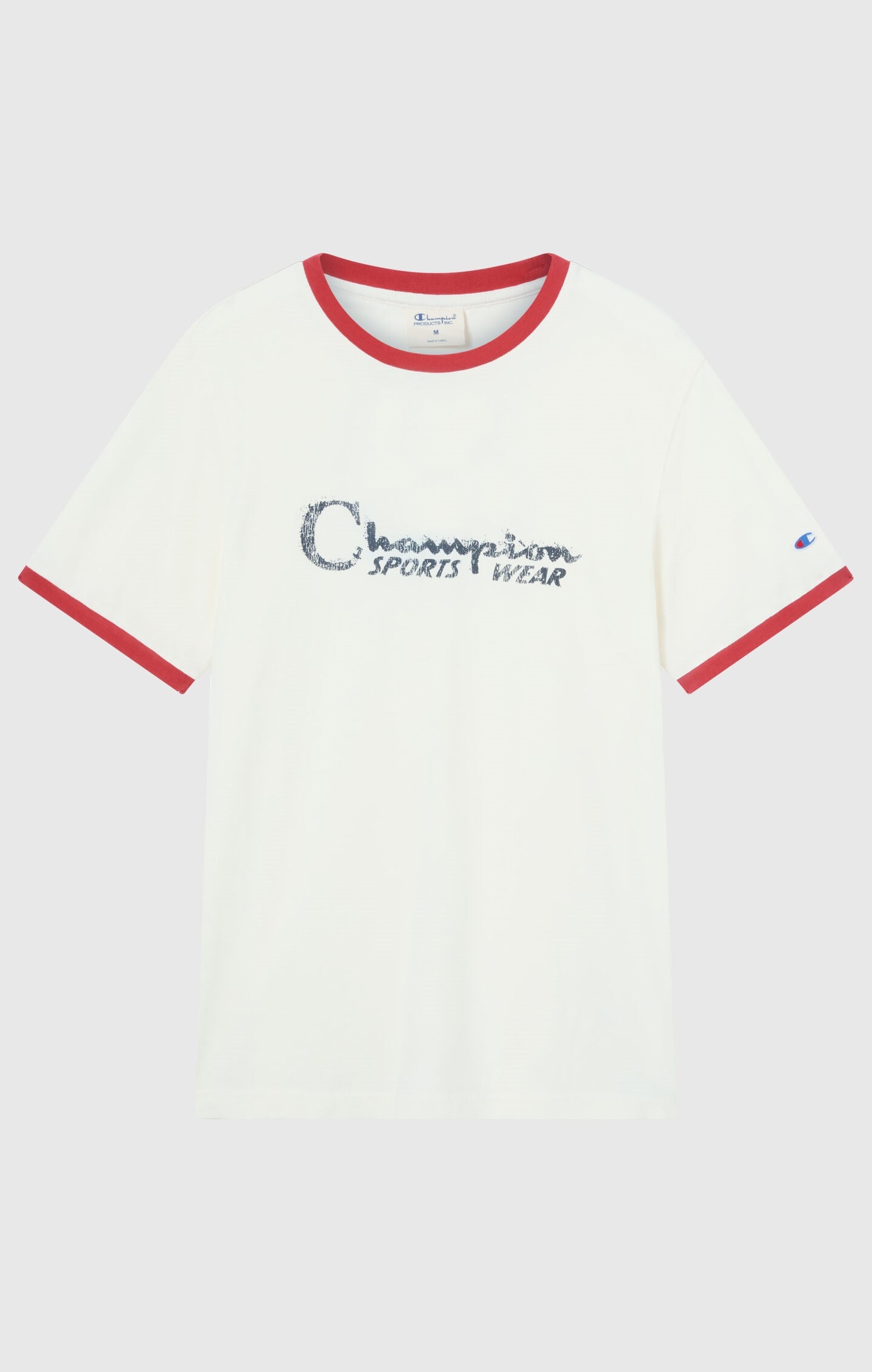 Men's crewneck T-shirt with graphic and contrast trims