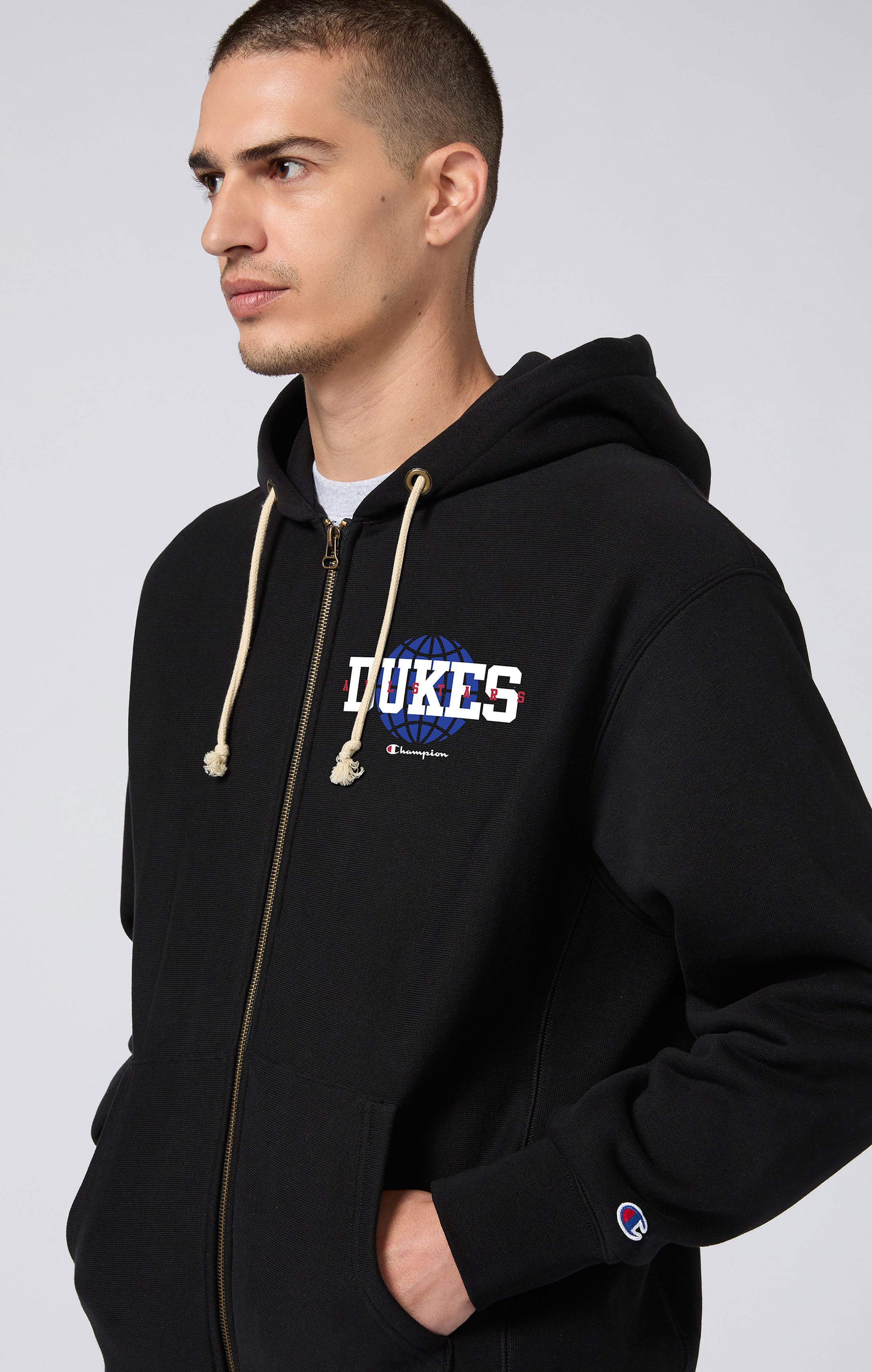 Reverse Weave Men's Fleece Zip Up Hoodie Dukes Cupboard x Champion