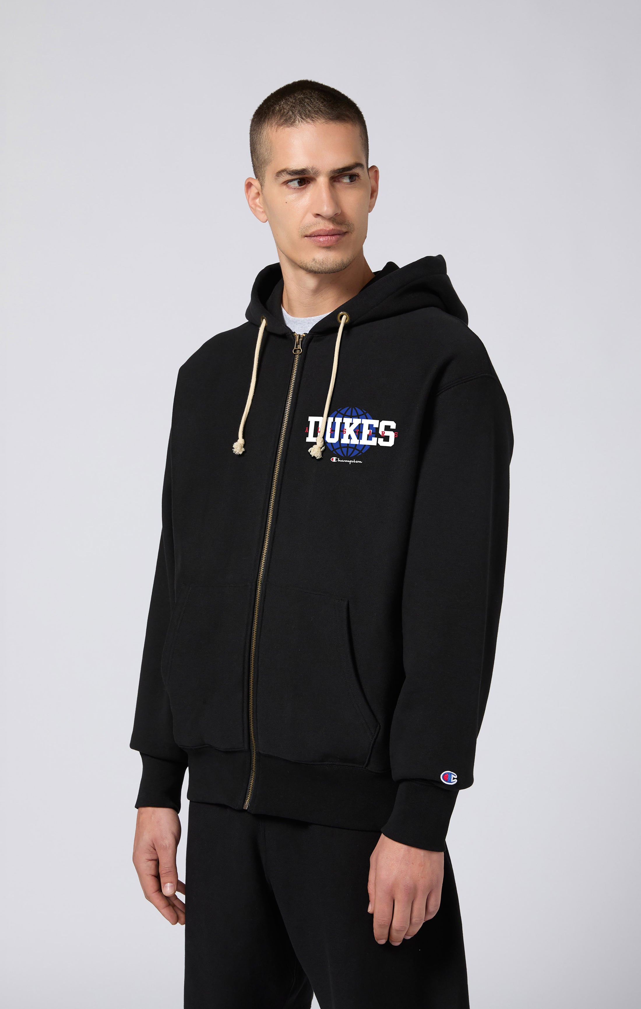 Reverse Weave Men's Fleece Zip Up Hoodie Dukes Cupboard x Champion