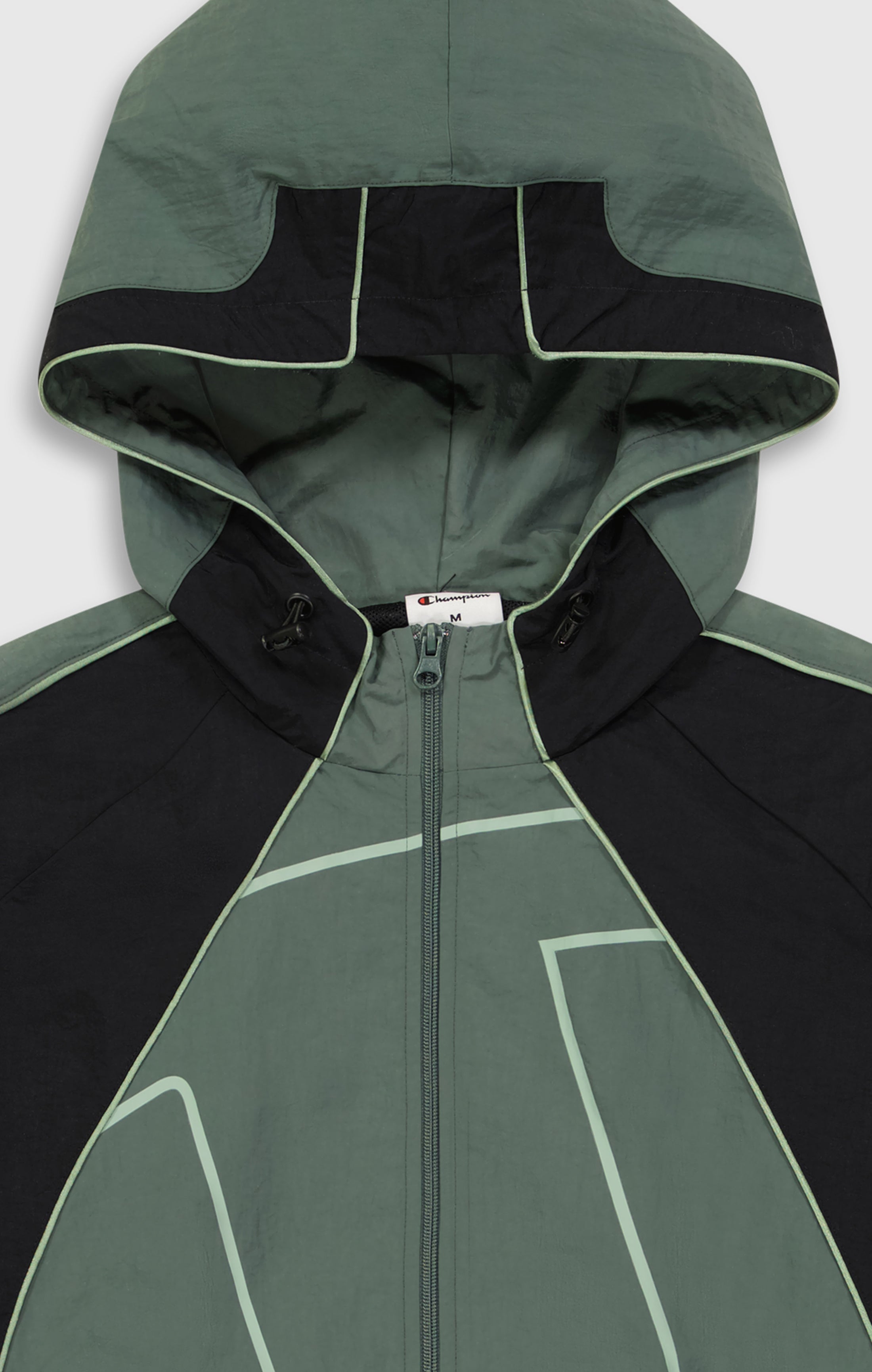 Sudadera con Capucha de Nylon Tejido Hombre Loose Fit con Cremallera Completa