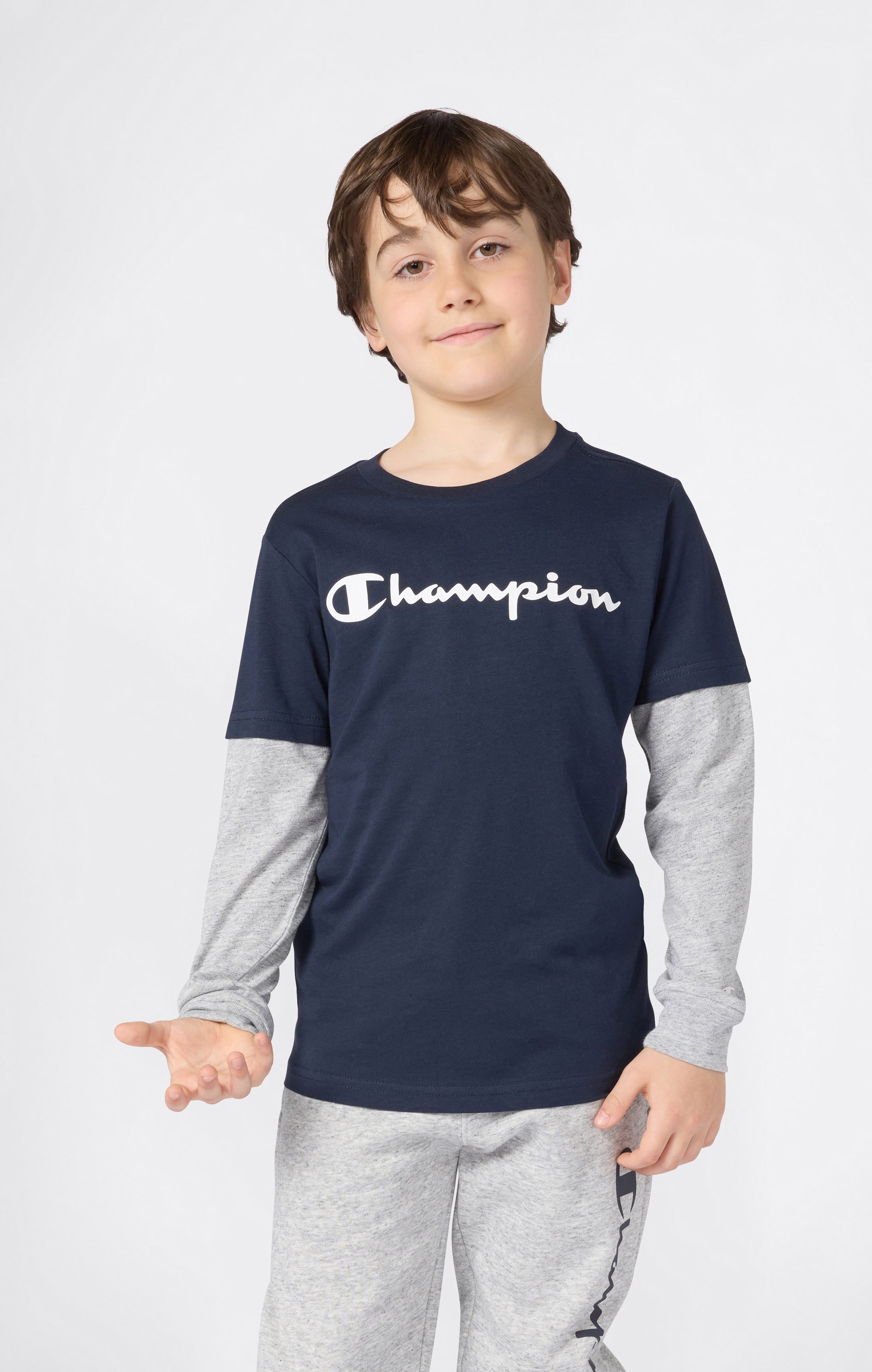 Langarm-T-Shirt Für Jungen Mit Script-Logo