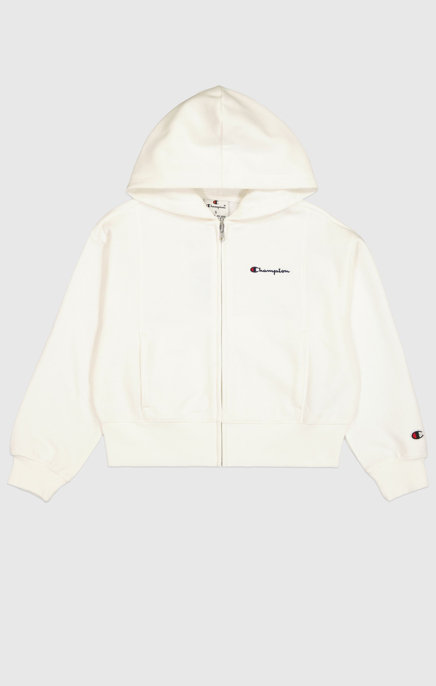 Girls Full Zip Hoodie Cream script shop Champion United Kingdom