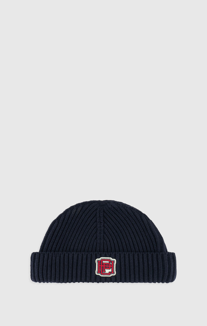 Berretto con etichetta jacquard