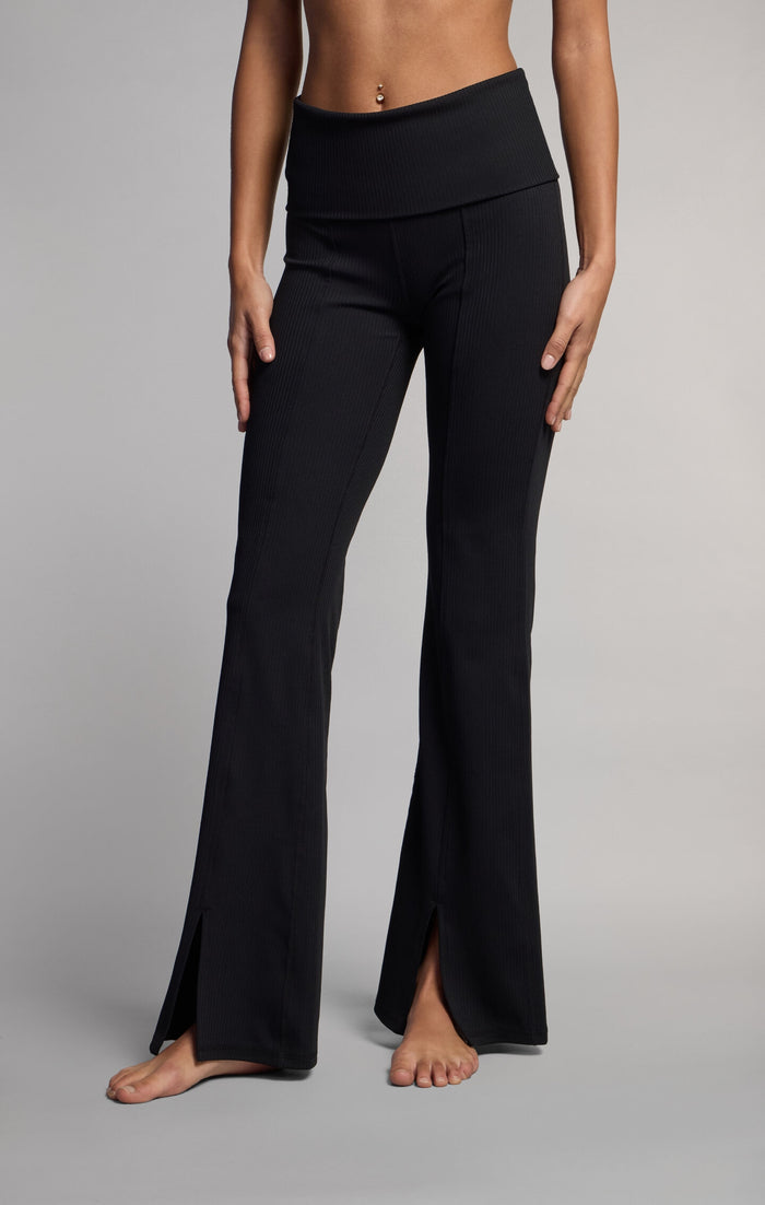 Flared-Leggings mit Rippmuster