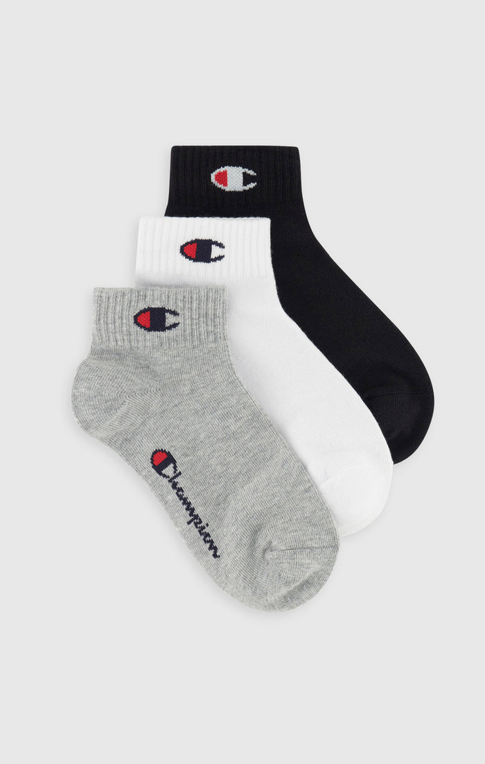 Lot de 3 Paires de Chaussettes Quart avec Logo Script et C
