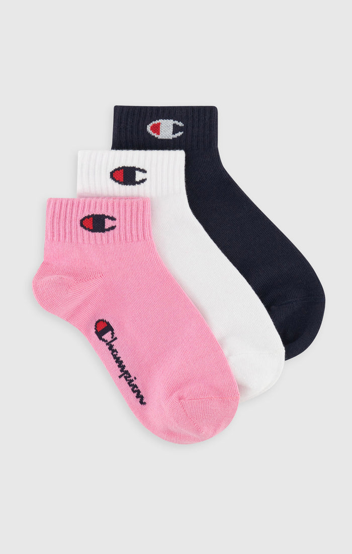 Lot de 3 Paires de Chaussettes Quart avec Logo Script et C