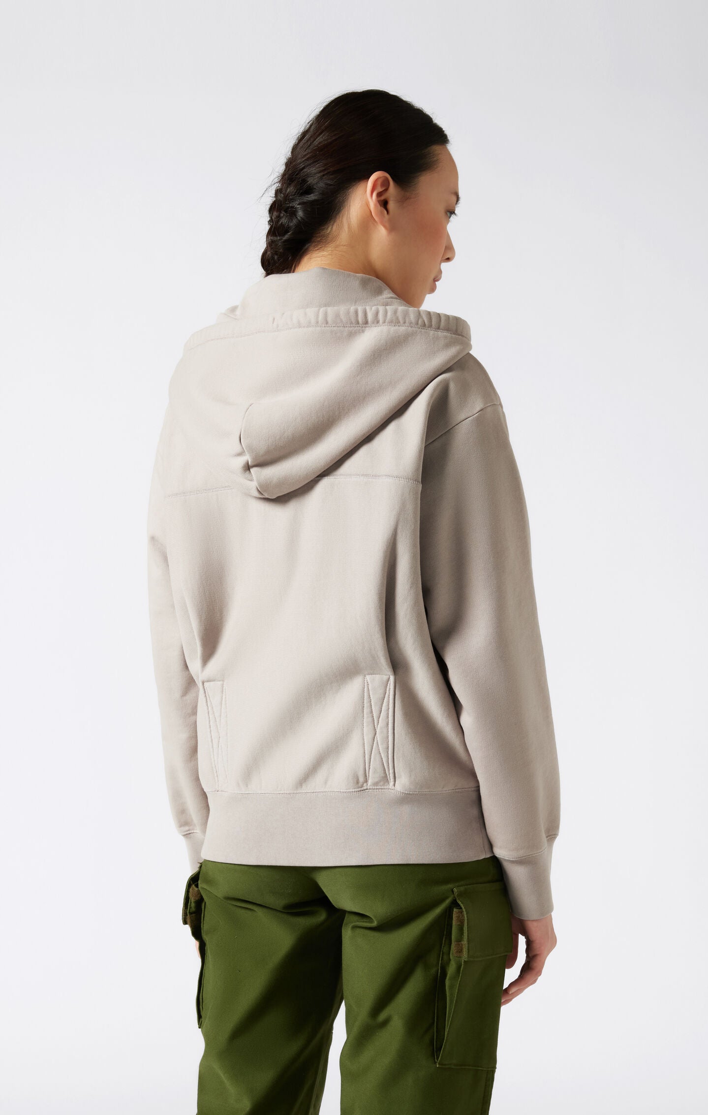 Women's Reverse Weave Washed Loose Fit Hooded Full Zip Sweatshirt