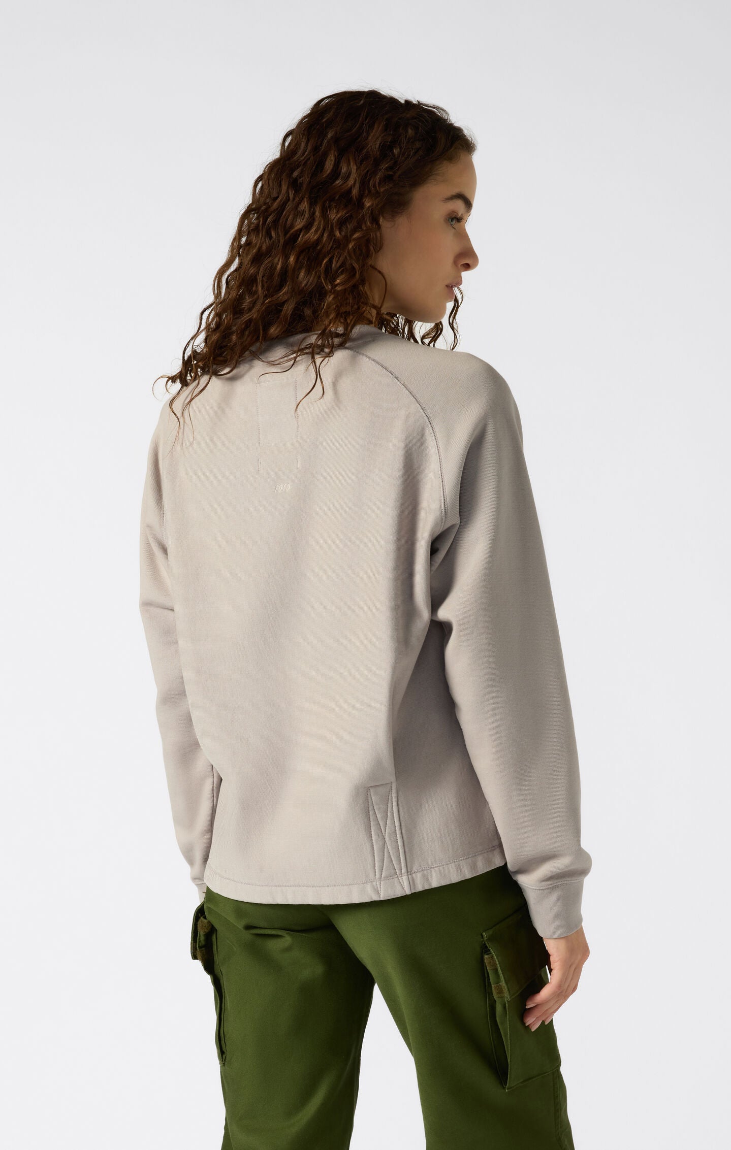 Sudadera con cuello redondo Reverse Weave ajuste holgado efecto lavado para mujer