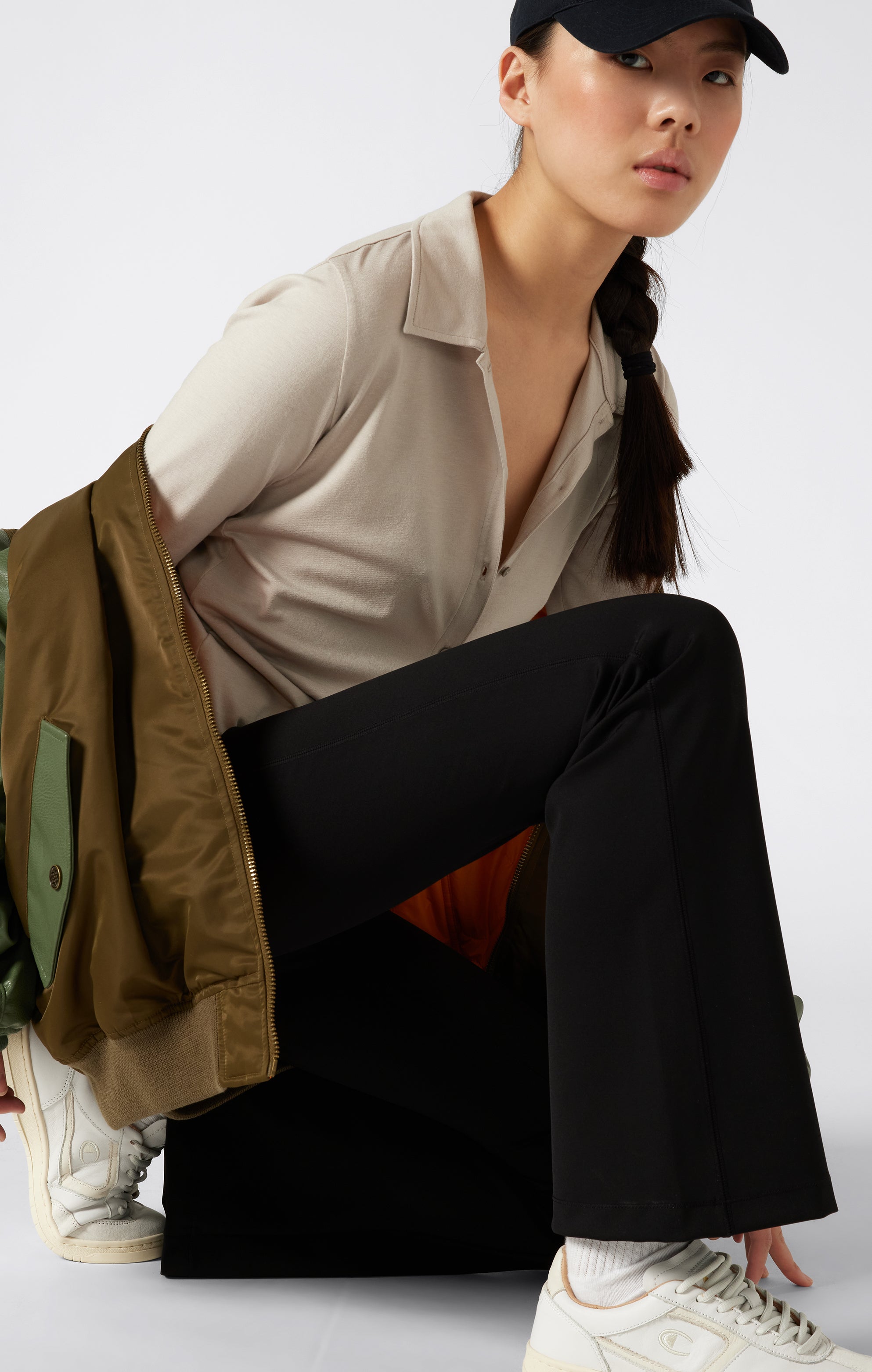 Women's Reverse Weave Washed Flare Leggings