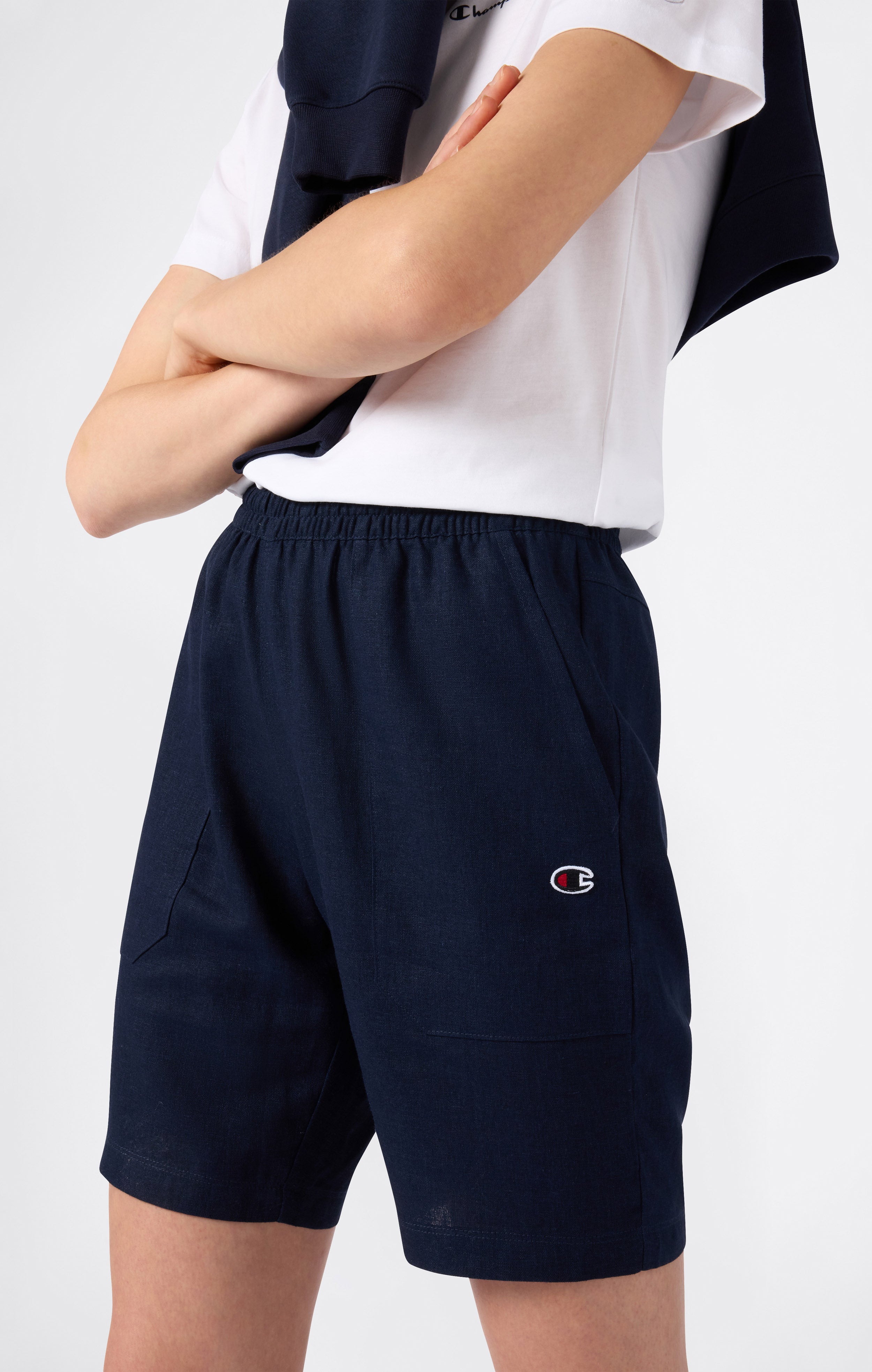 Damen-Bermuda aus gewaschener Leinenmischung