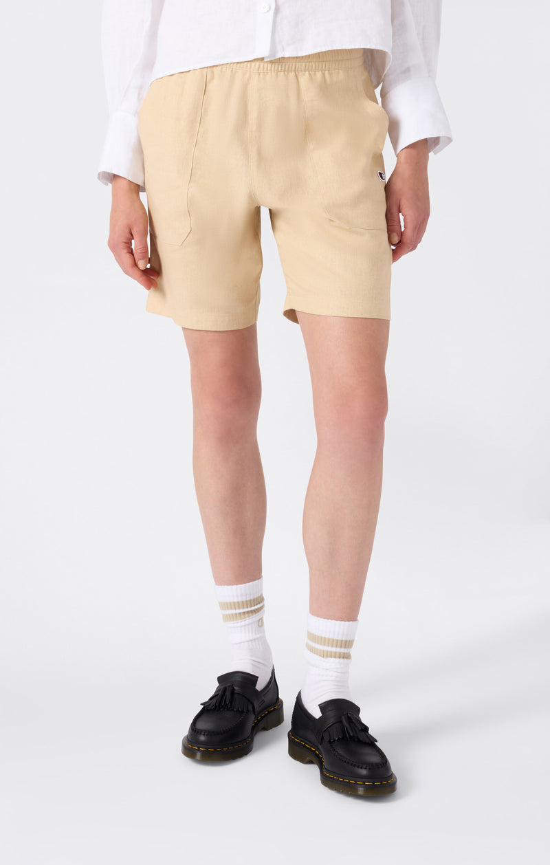Bermudas de mujer de mezcla de lino lavado