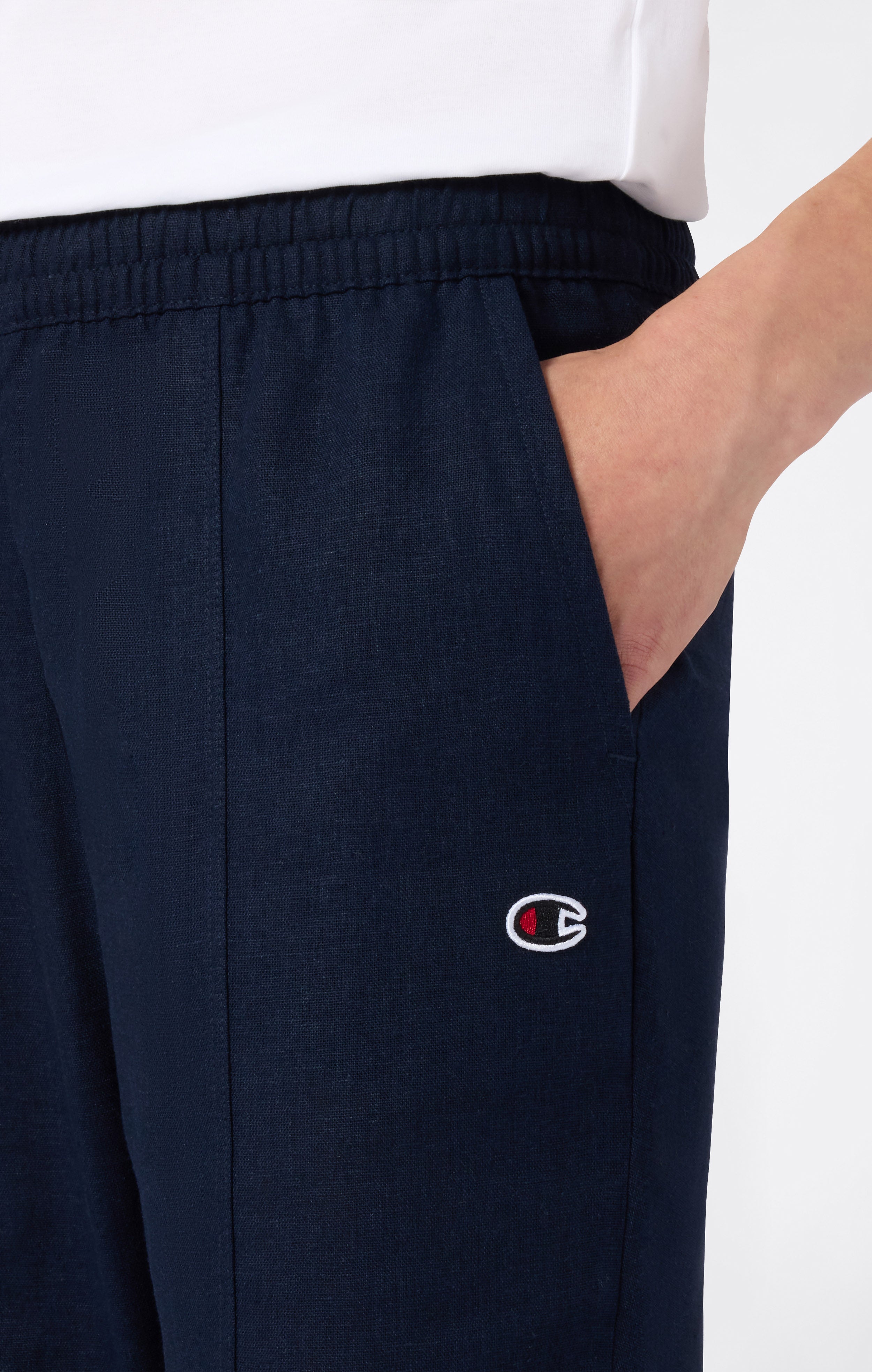 Pantalón de mujer de mezcla de lino con dobladillo recto