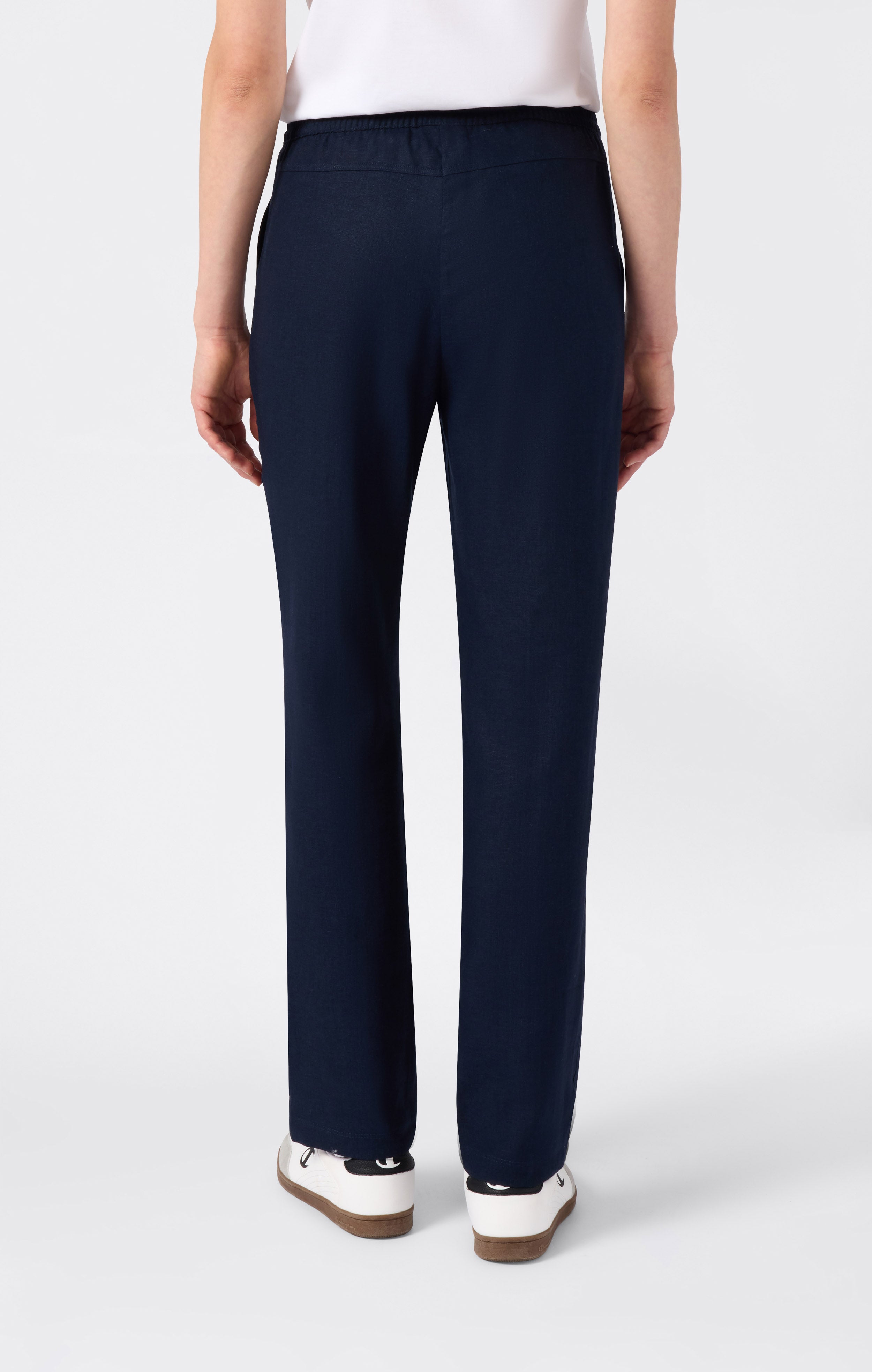 Pantalón de mujer de mezcla de lino con dobladillo recto