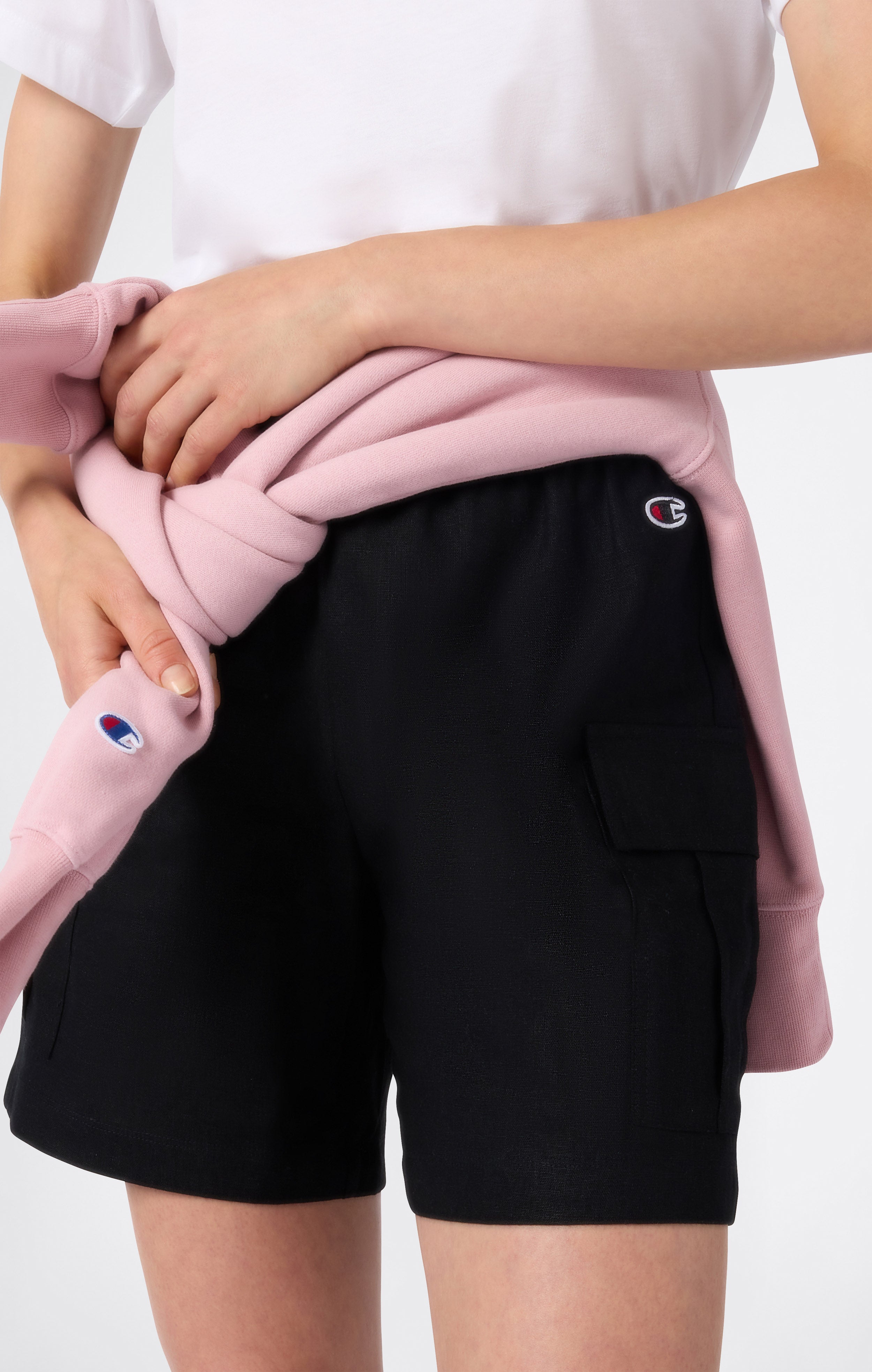 Bermudas cargo de mujer de mezcla de lino