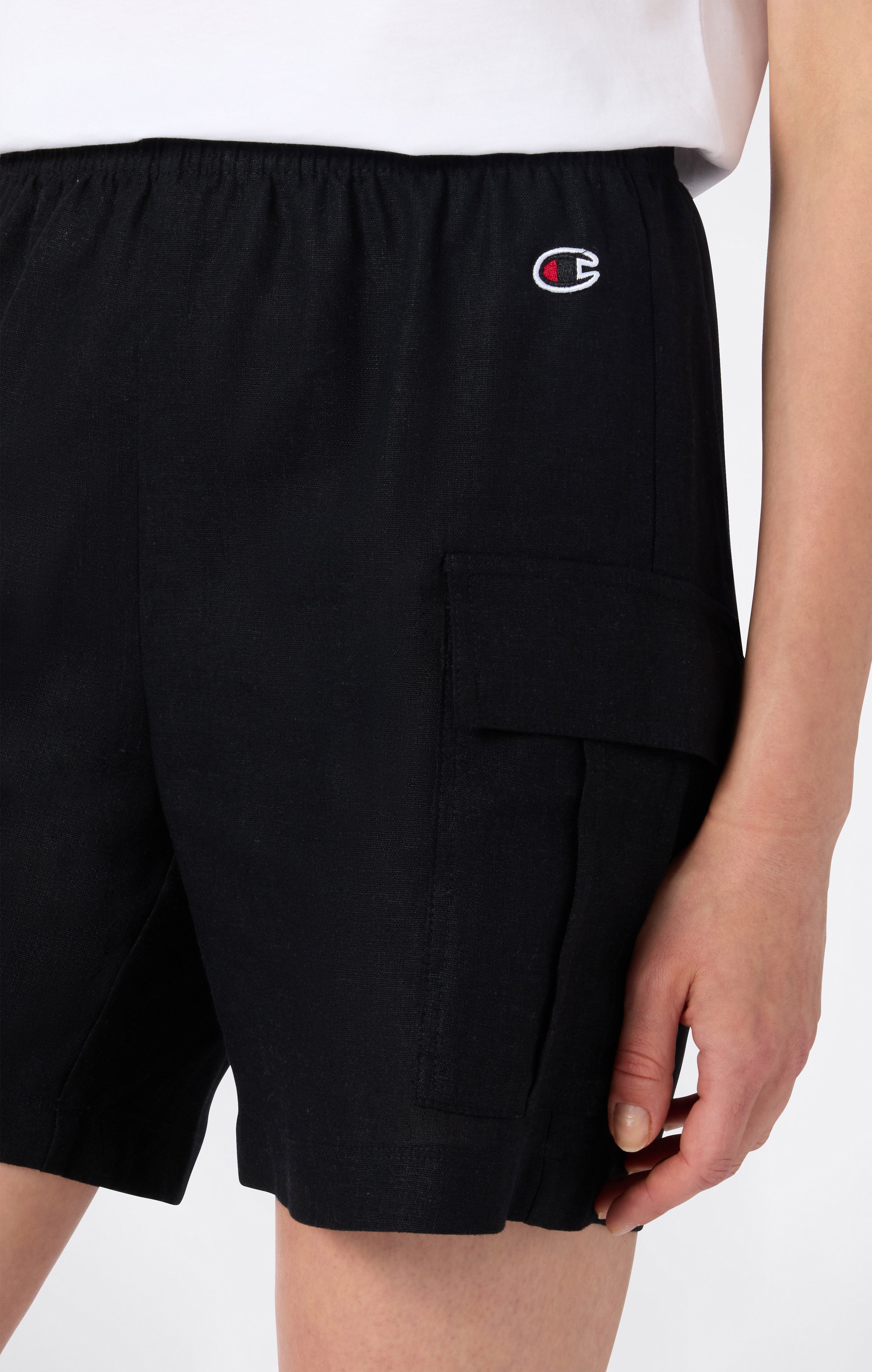 Bermudas cargo de mujer de mezcla de lino