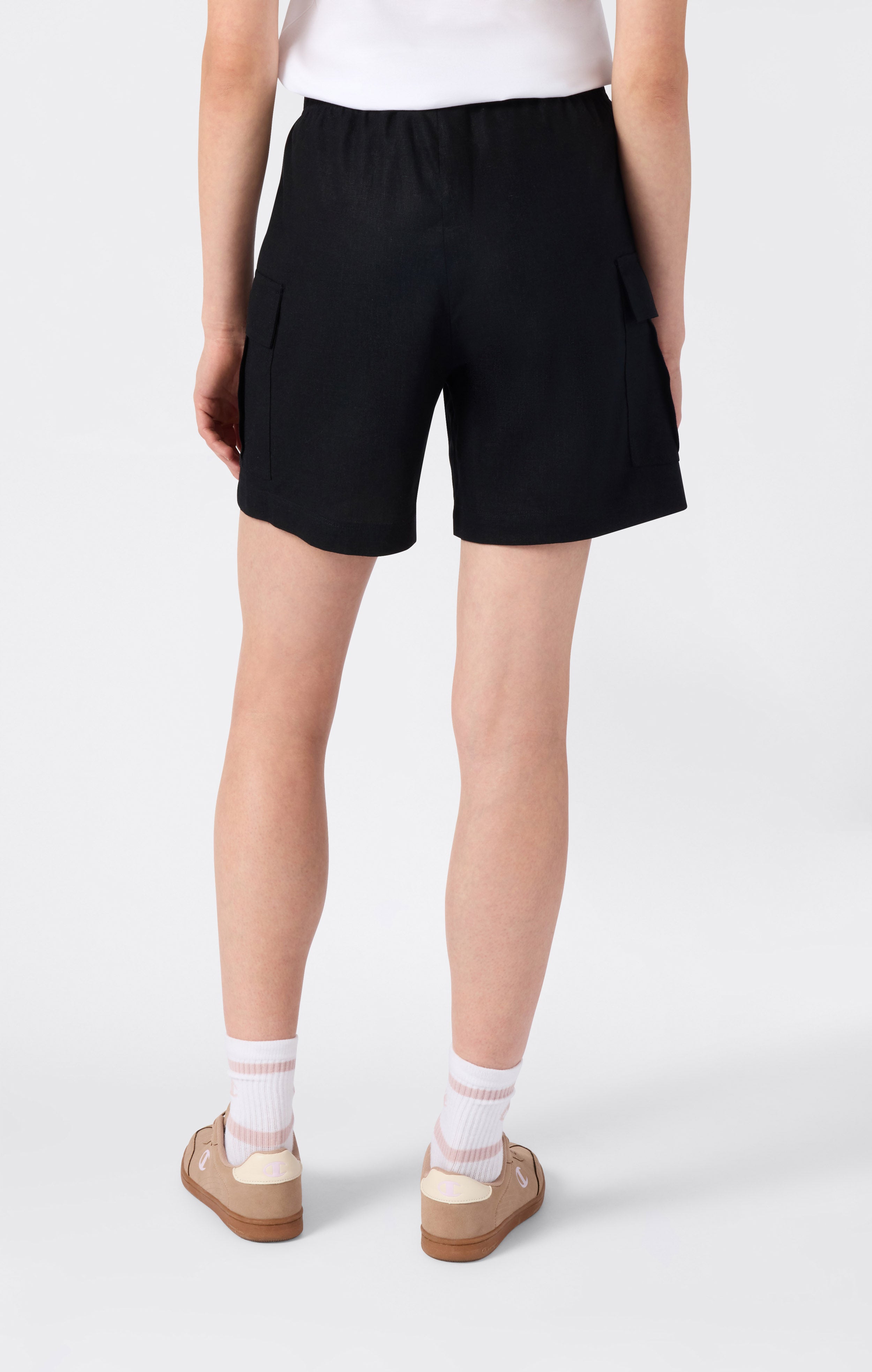 Bermudas cargo de mujer de mezcla de lino