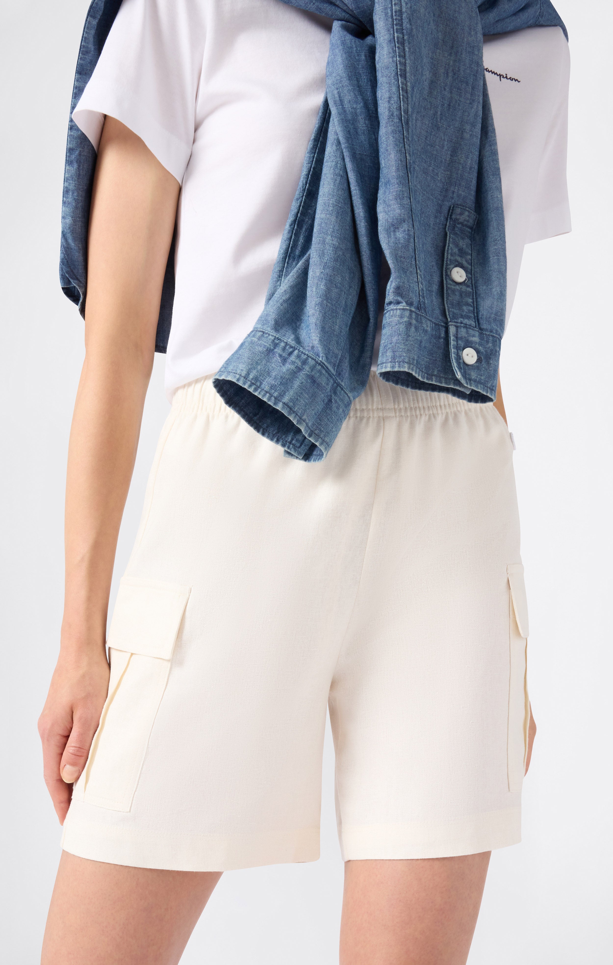 Women’s Linen-Blend Cargo Bermuda