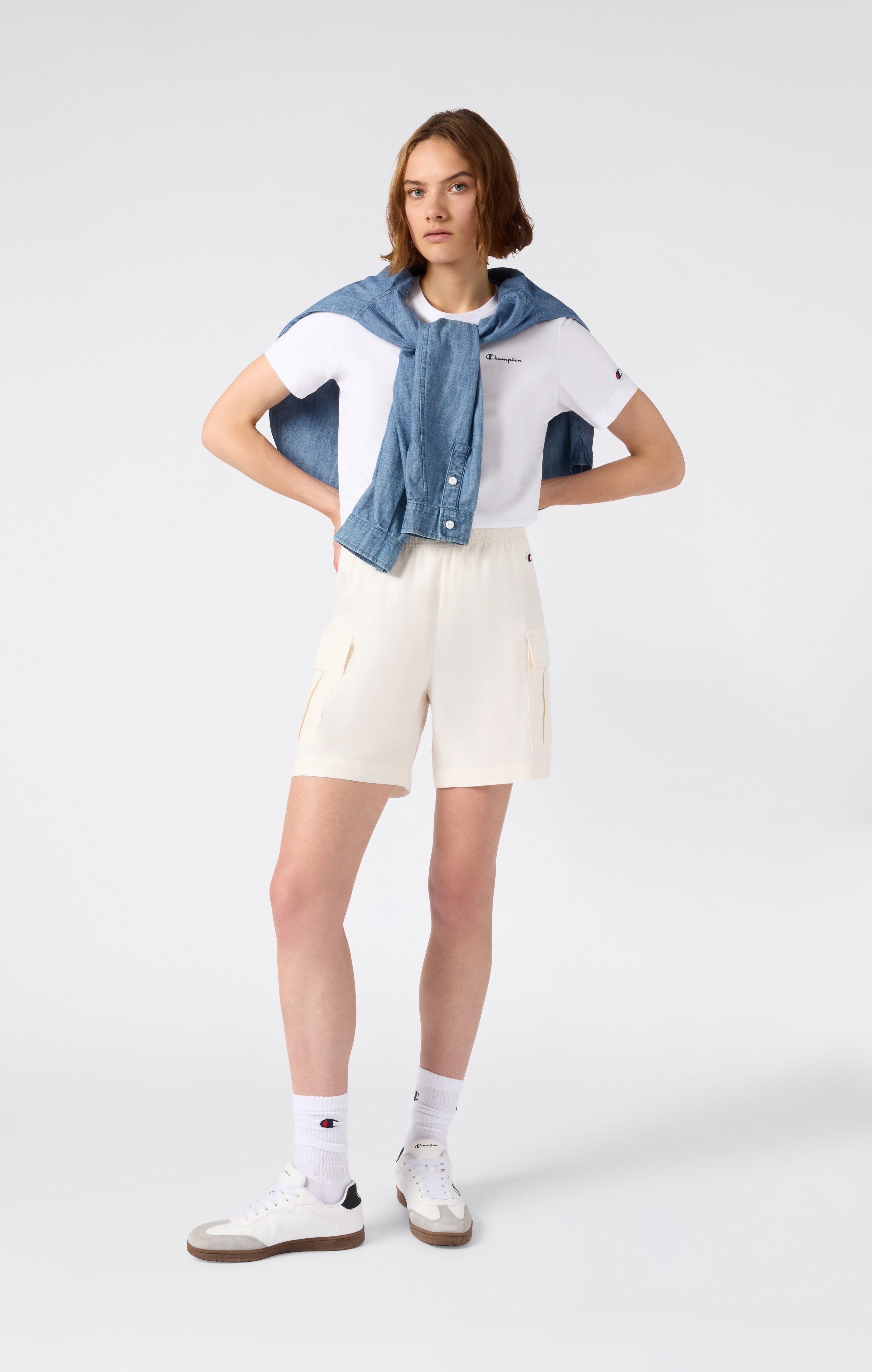 Women’s Linen-Blend Cargo Bermuda