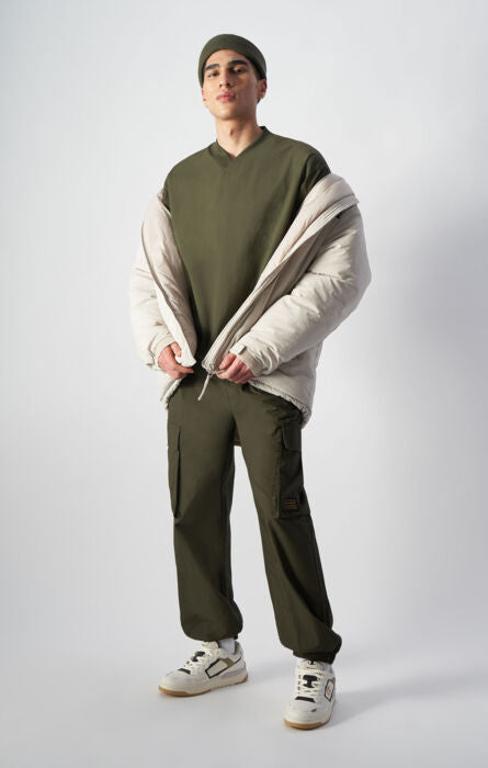 Maglia in Taslon con scollo a V