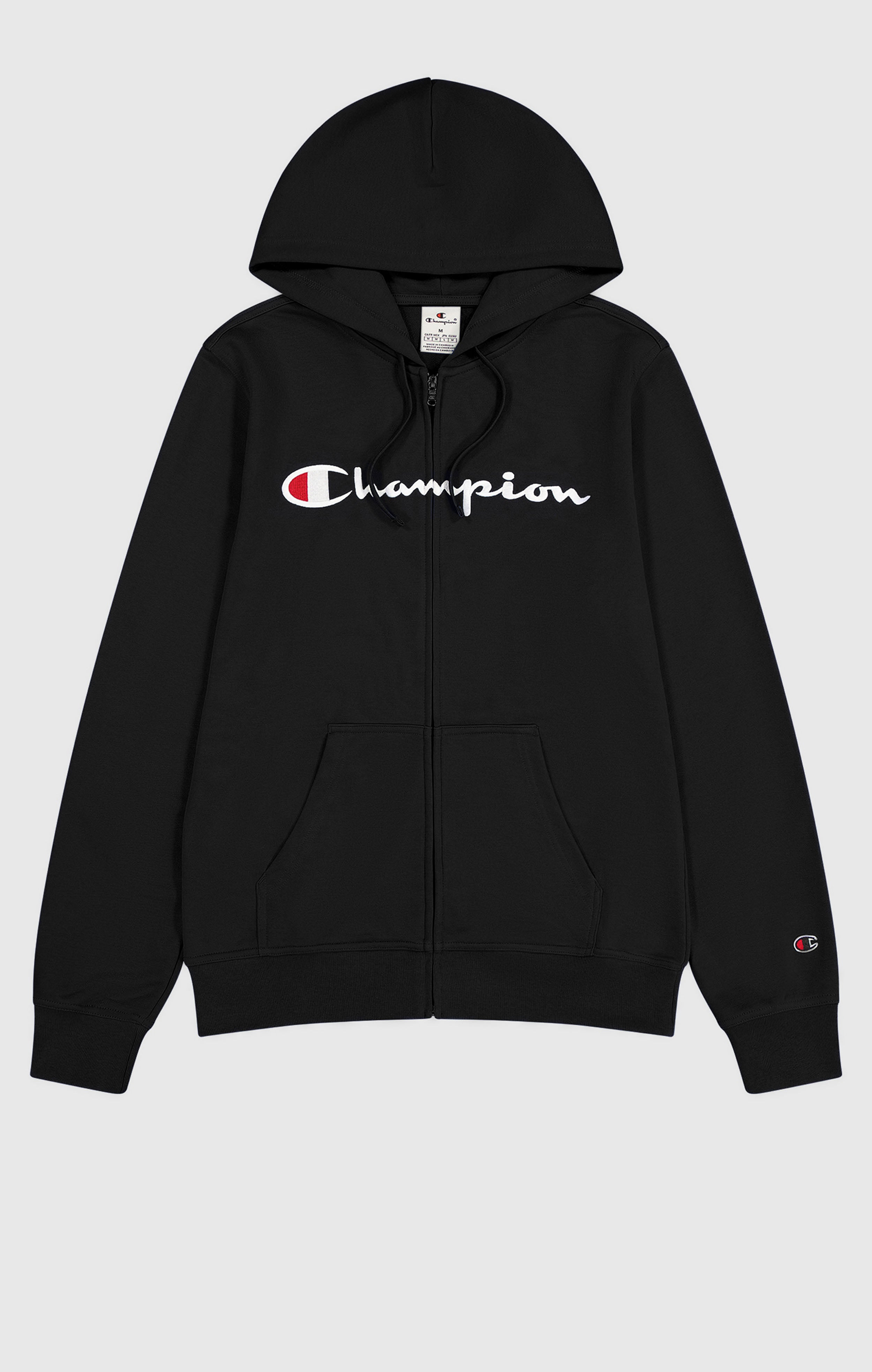 Slim Fit Men's Light Full Zip Hoodie Sweatshirt Icons Black icons | Champion  Ireland
