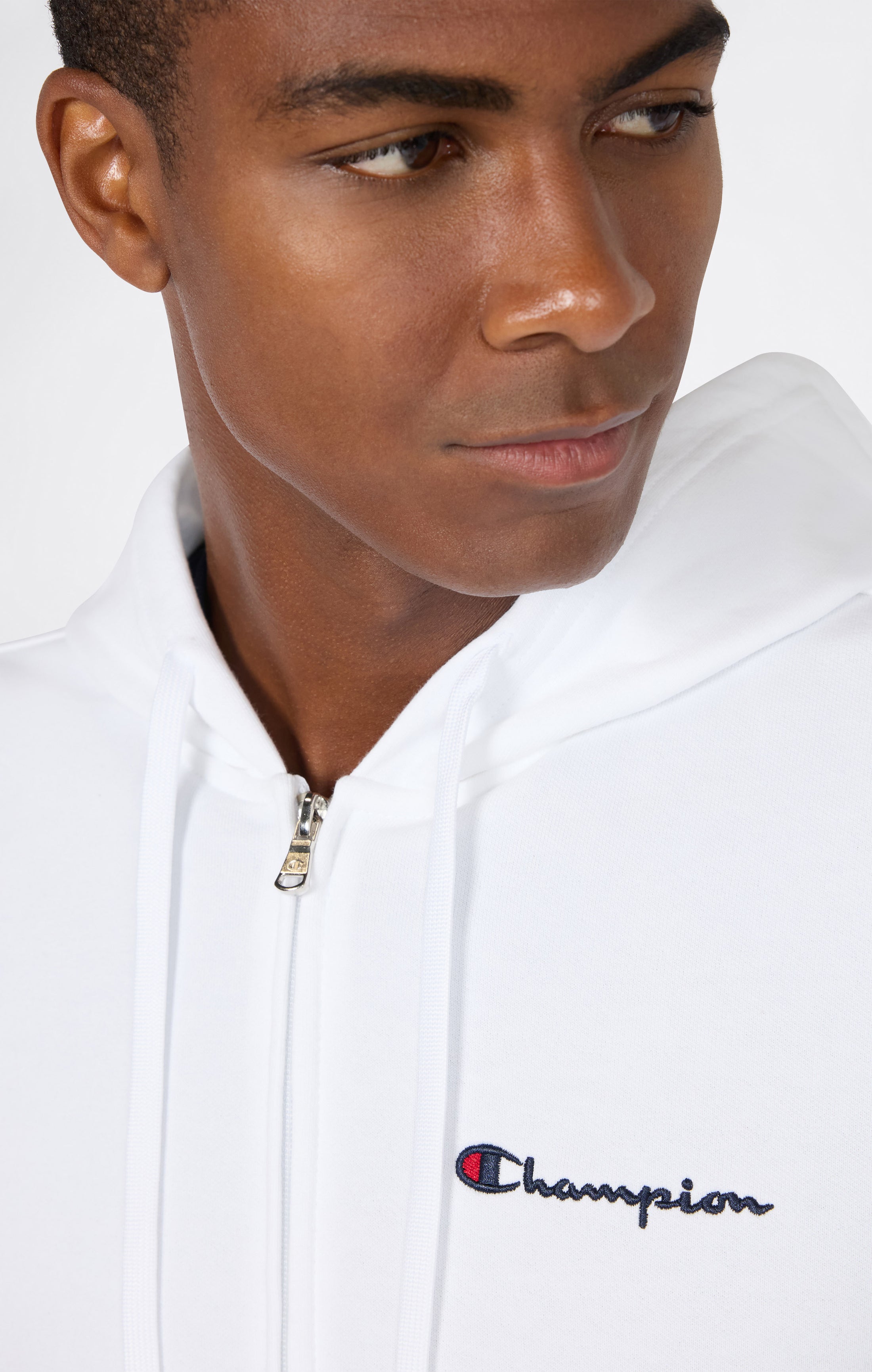 Men's Lightweight Slim Fit Hoodie with Full Zip and Small Logo