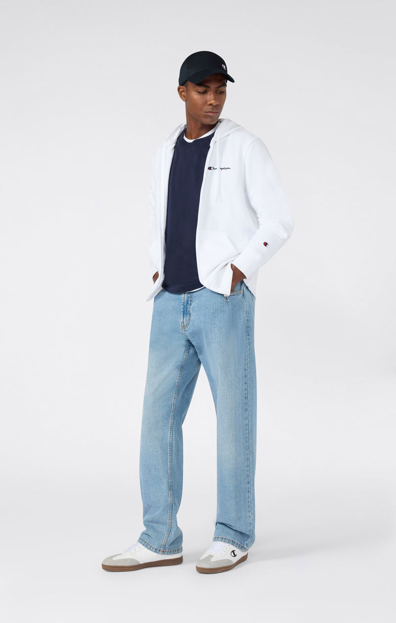 Men's Lightweight Slim Fit Hoodie with Full Zip and Small Logo