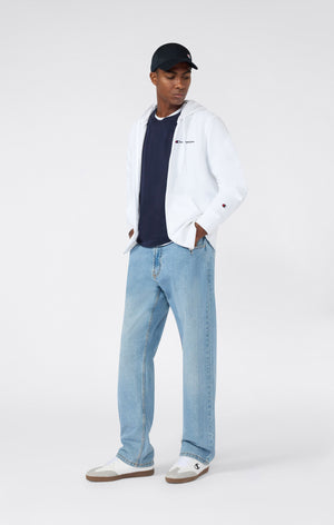 Men's Lightweight Slim Fit Hoodie with Full Zip and Small Logo