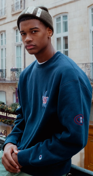 Navy Blue Champion Reverse Weave Hoodie Vintage Champion Reverse