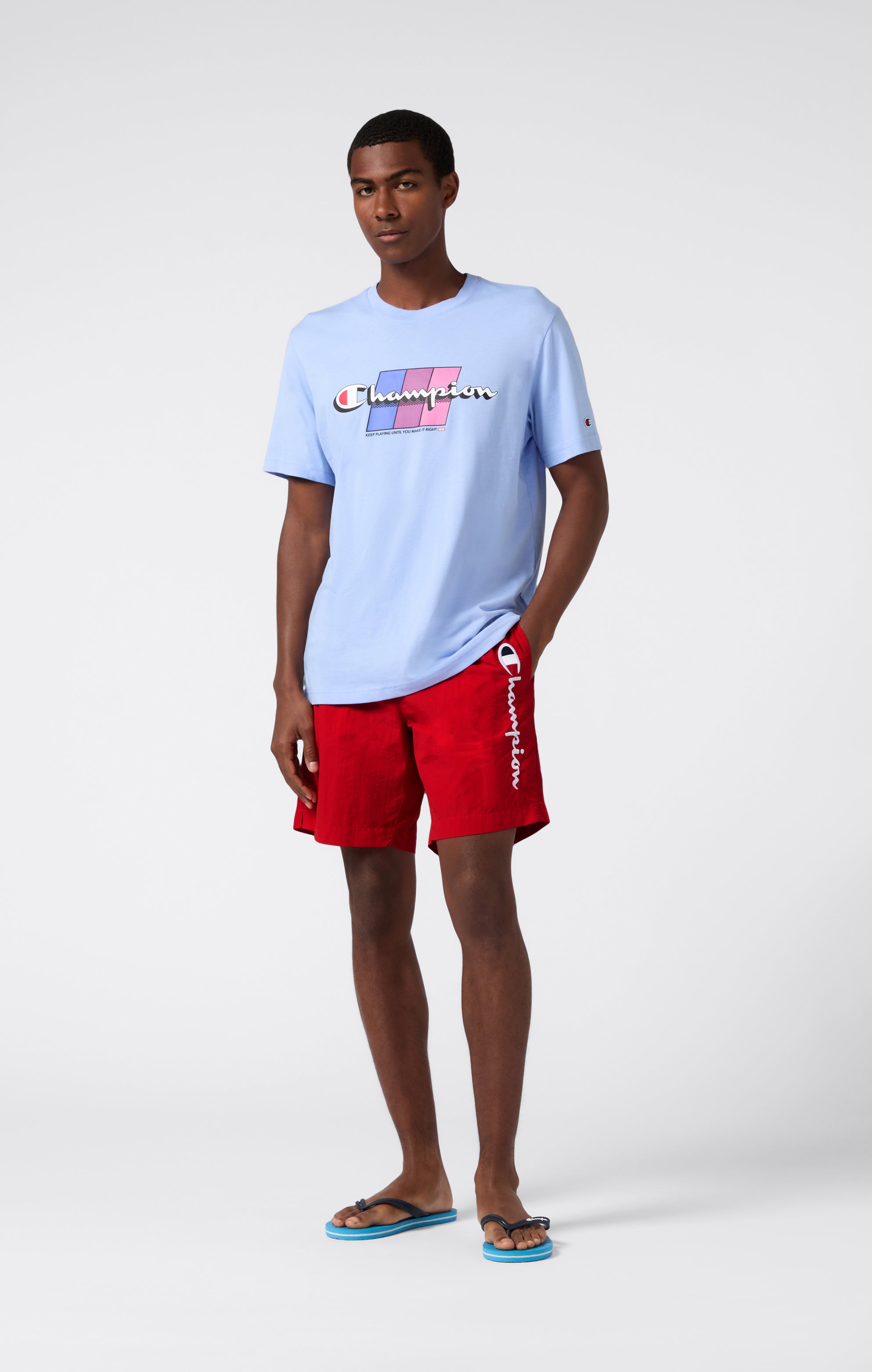 Pantaloneta de playa con logo grande