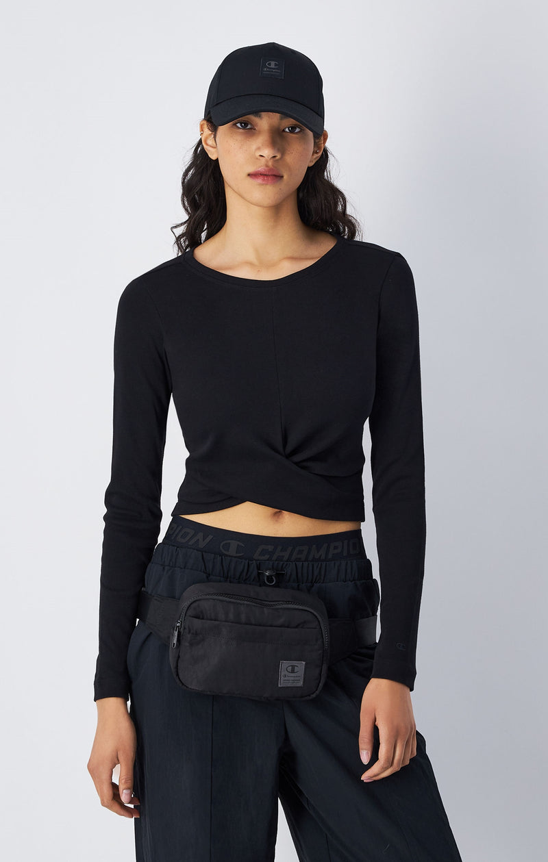 Long Sleeve Wrap Front Top