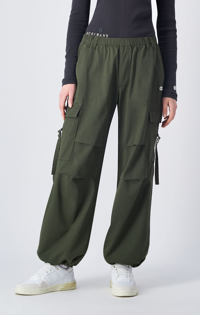 Pantaloni parachute in cotone biologico