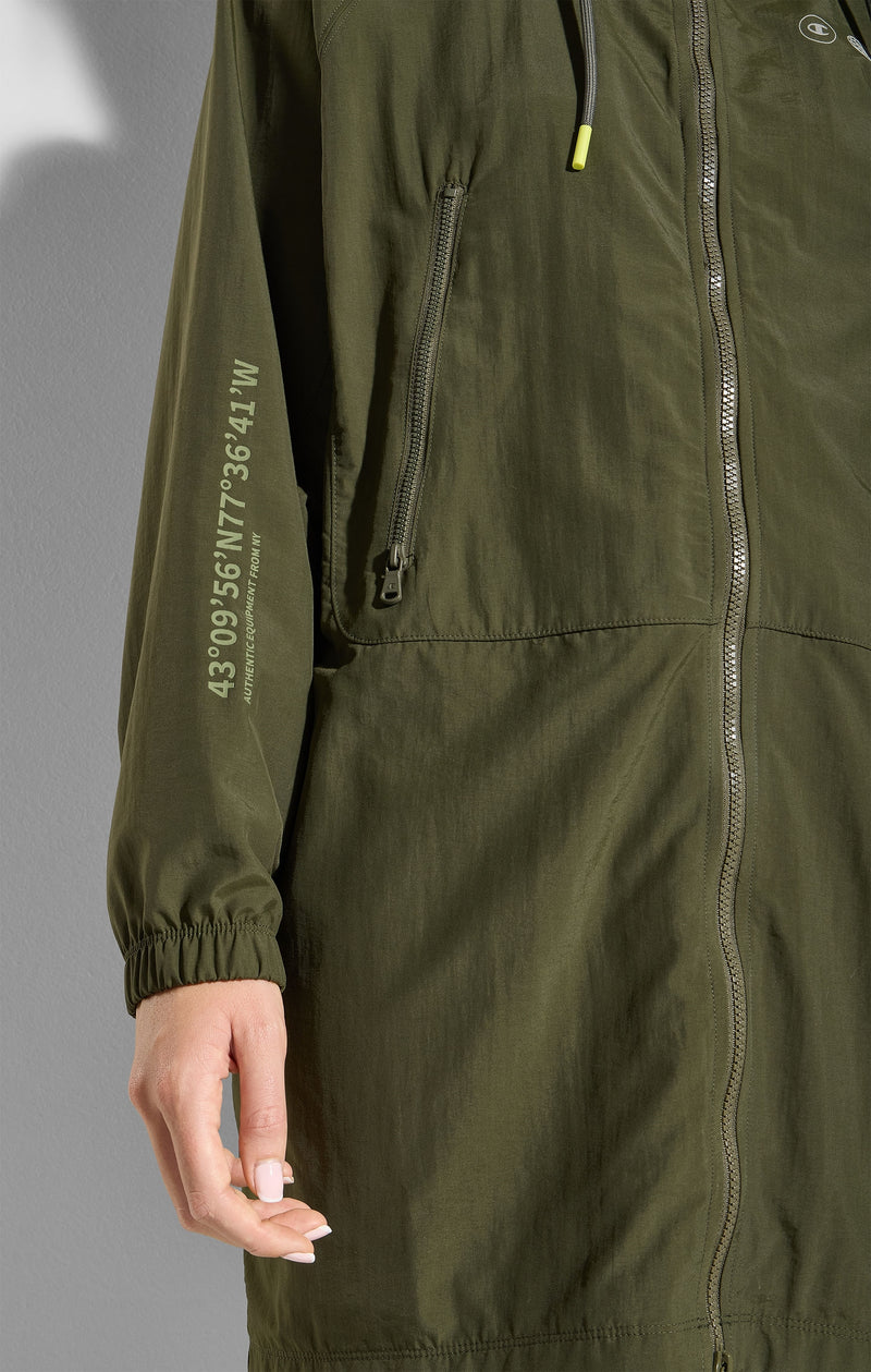 Giacca lunga con cerniera