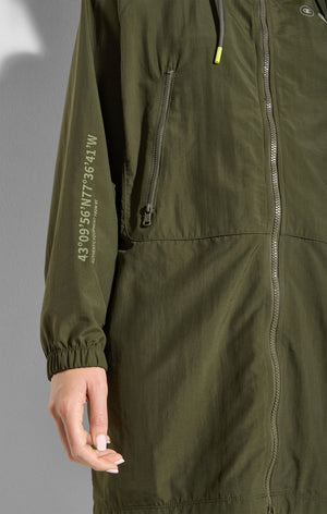 Giacca lunga con cerniera