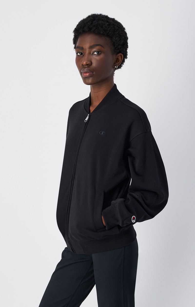 Pullover mit durchgehendem Reißverschluss aus Fleece-Stoff