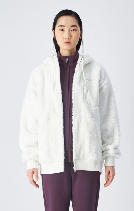 Sweatshirt à capuche zippé en polaire