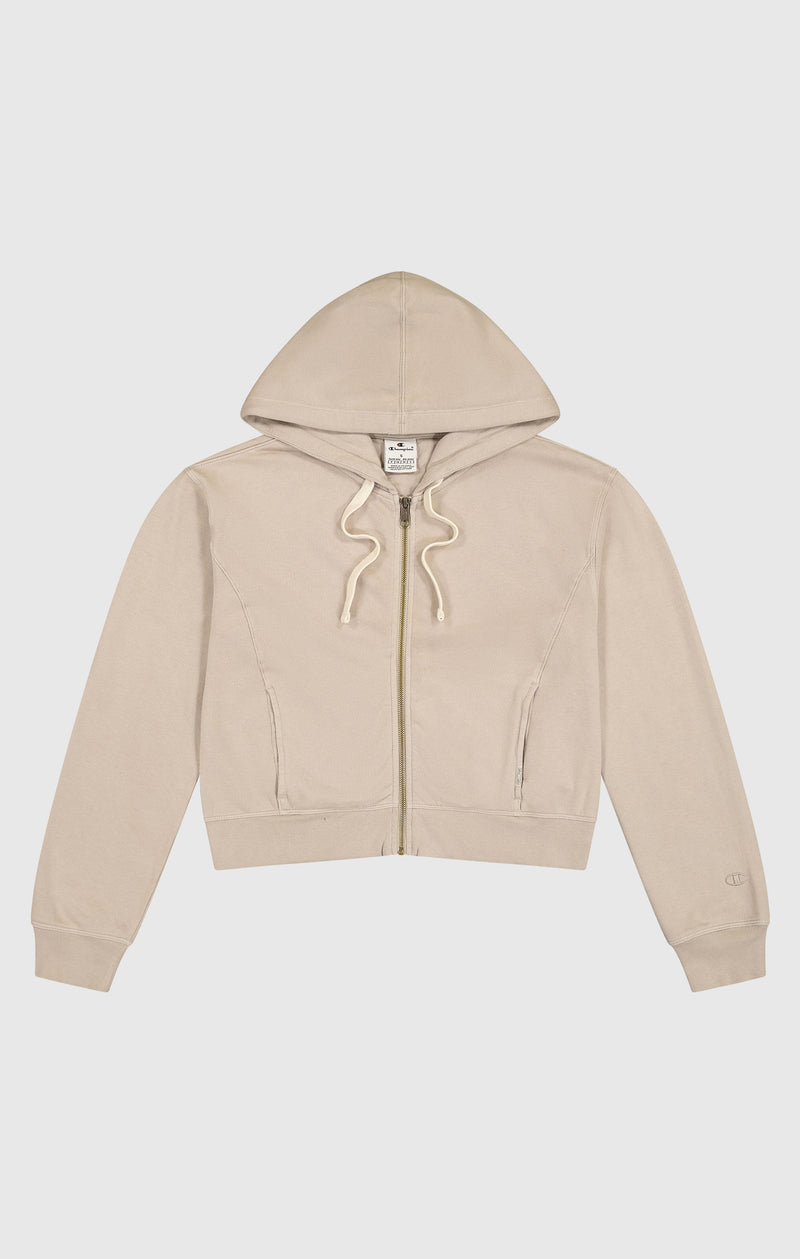 Vintage Wash Cropped Full-Zip Hoodie