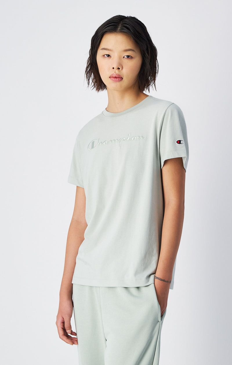 T-Shirt aus Jersey mit großem Ton-in-Ton Logo