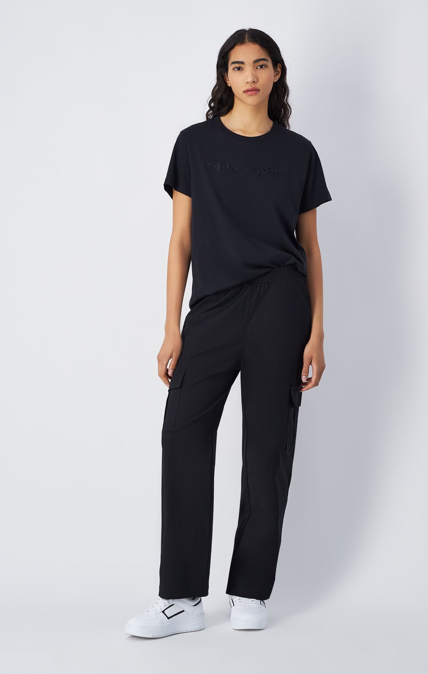 T-Shirt aus Jersey mit großem Ton-in-Ton Logo