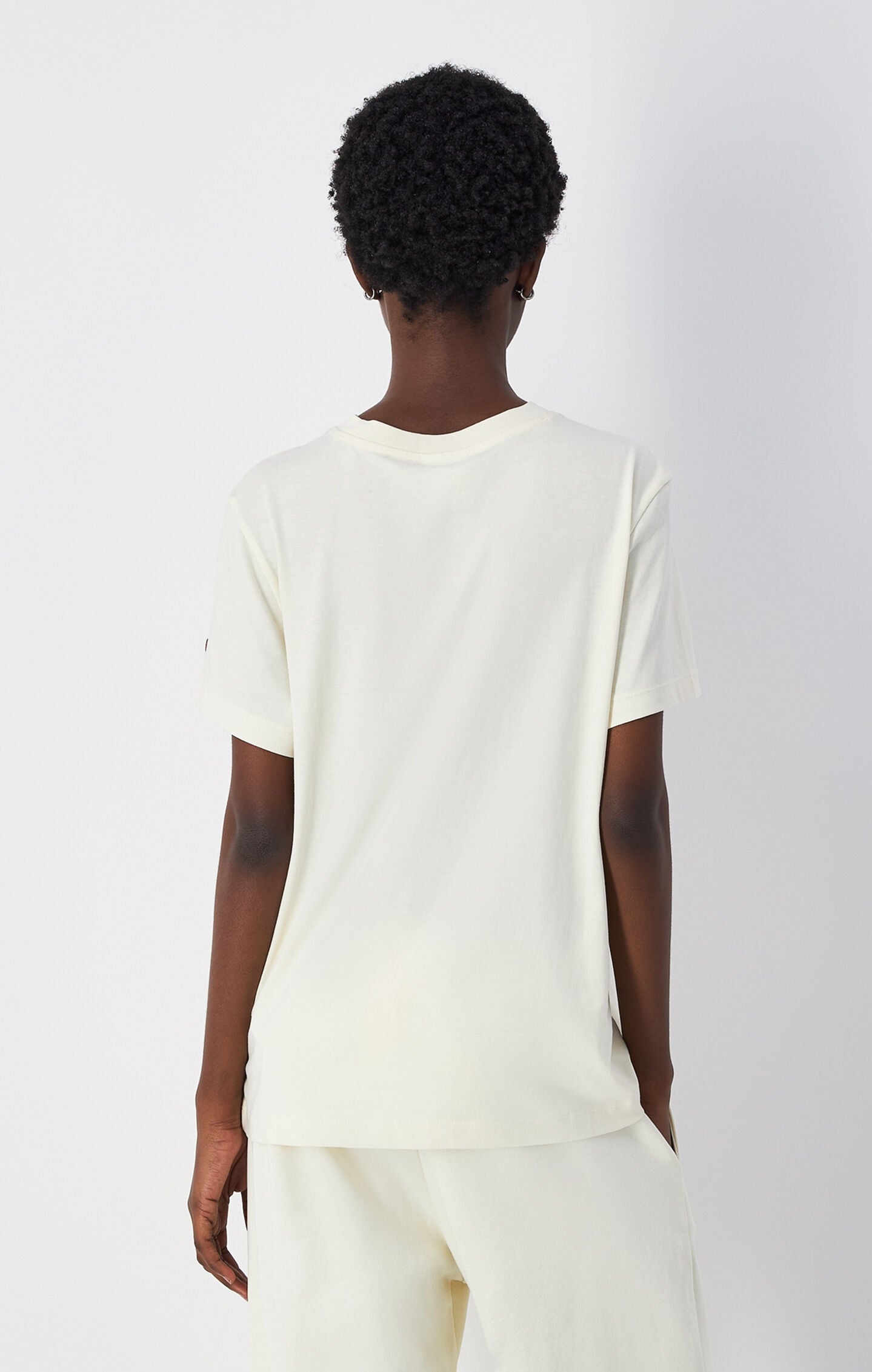 T-shirt in jersey con logo grande tono su tono