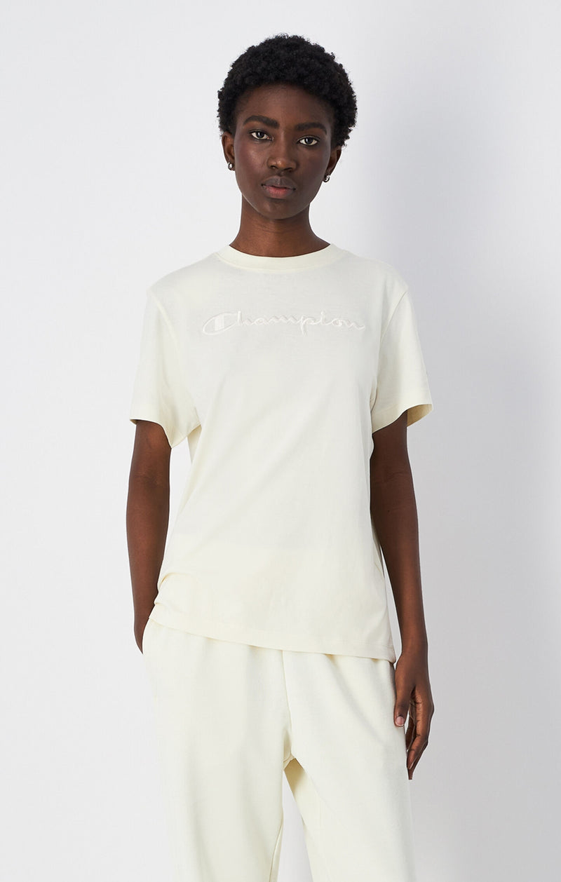 T-Shirt aus Jersey mit großem Ton-in-Ton Logo
