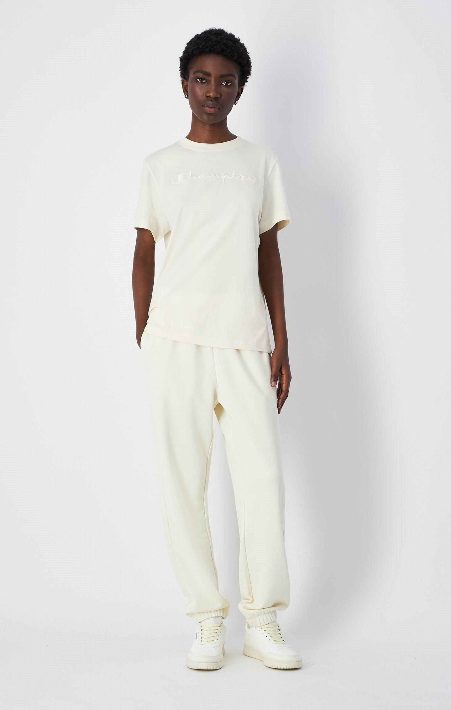 T-shirt in jersey con logo grande tono su tono