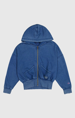 Sudadera con capucha y cremallera completa Time Capsule con efecto lavado para mujer