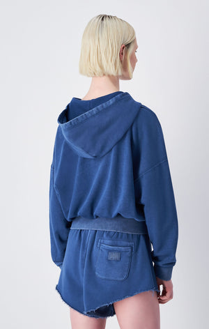 Sudadera con capucha y cremallera completa Time Capsule con efecto lavado para mujer