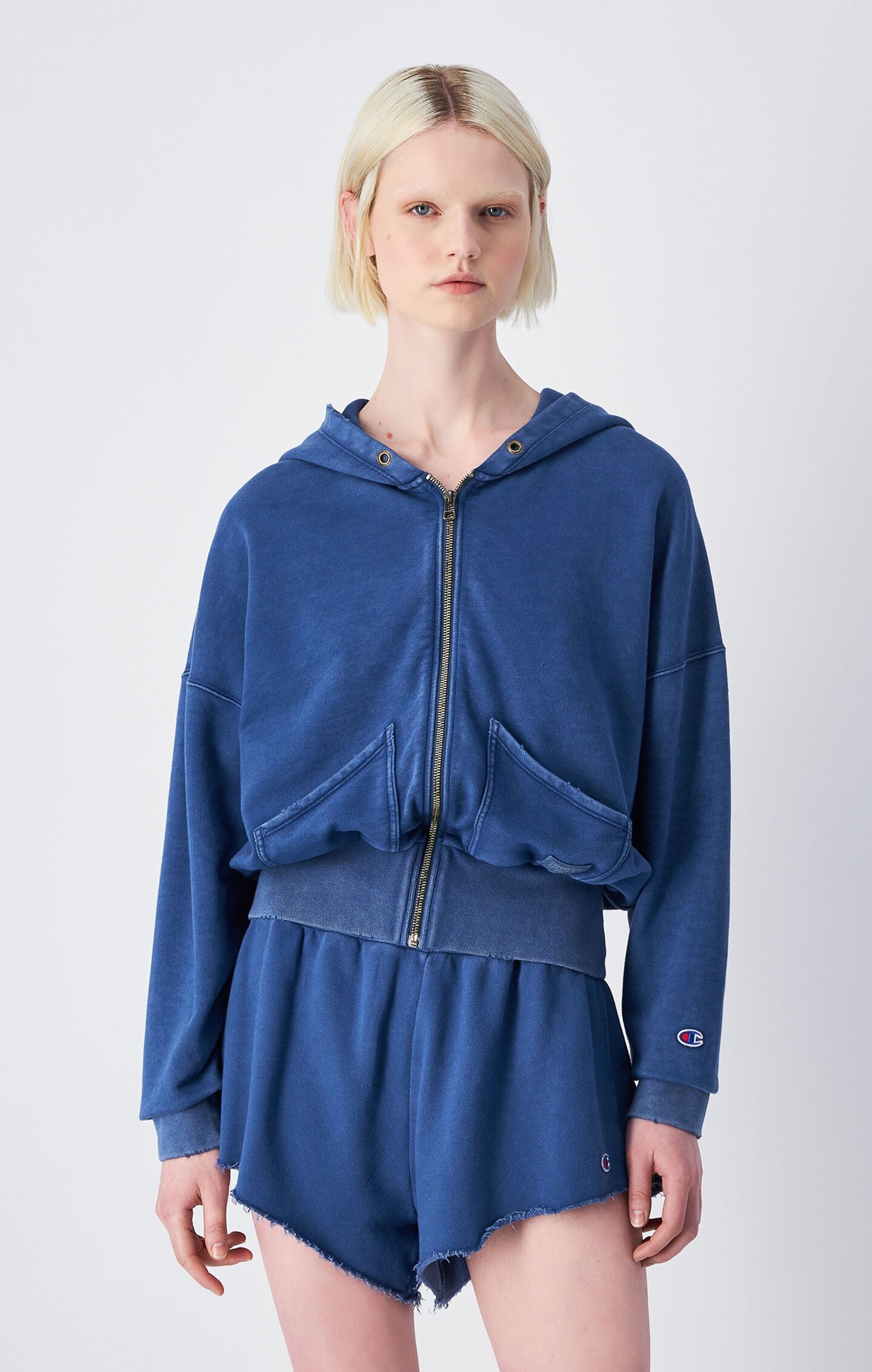 Sudadera con capucha y cremallera completa Time Capsule con efecto lavado para mujer