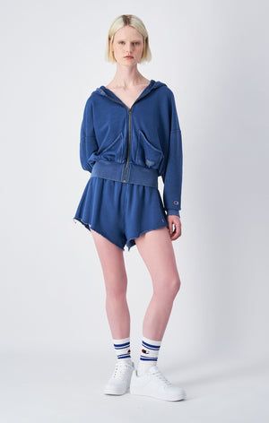 Sudadera con capucha y cremallera completa Time Capsule con efecto lavado para mujer
