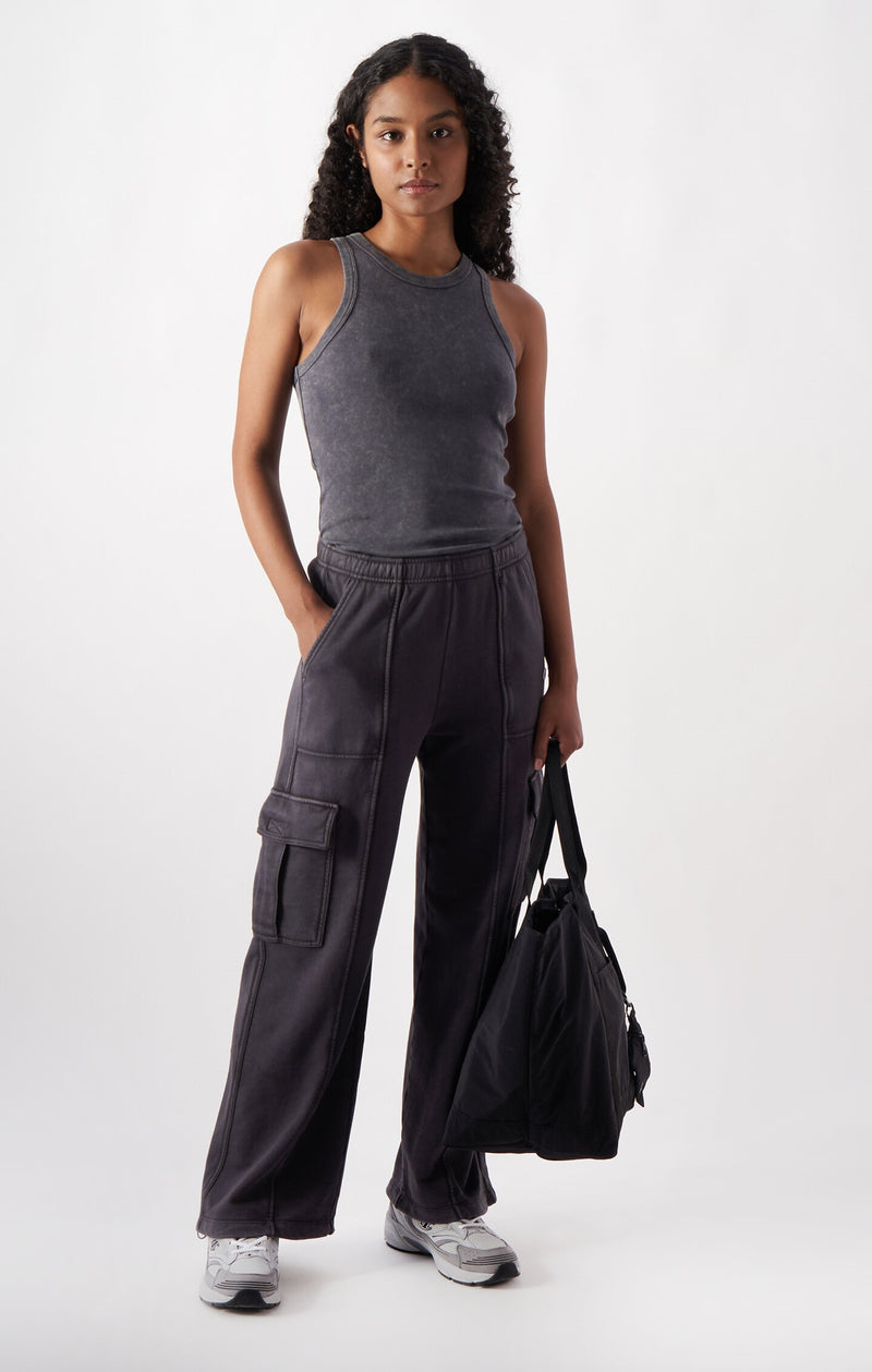 Hose Time Capsule für Damen mit weitem Bein mit Washed-Effekt