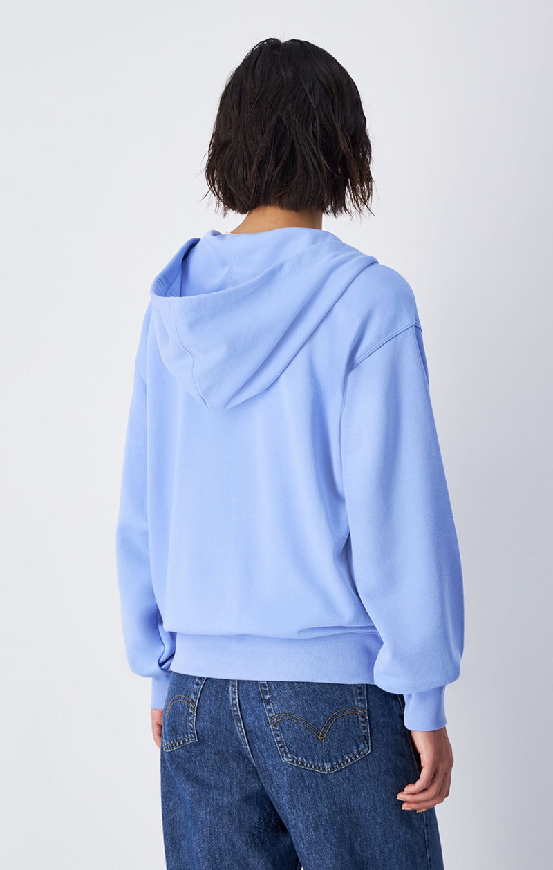 Sweat à Capuche Léger Zippé avec Logo C Ton sur Ton Femme