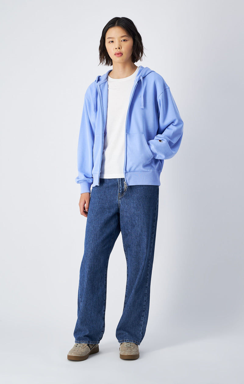 Sweat à Capuche Léger Zippé avec Logo C Ton sur Ton Femme