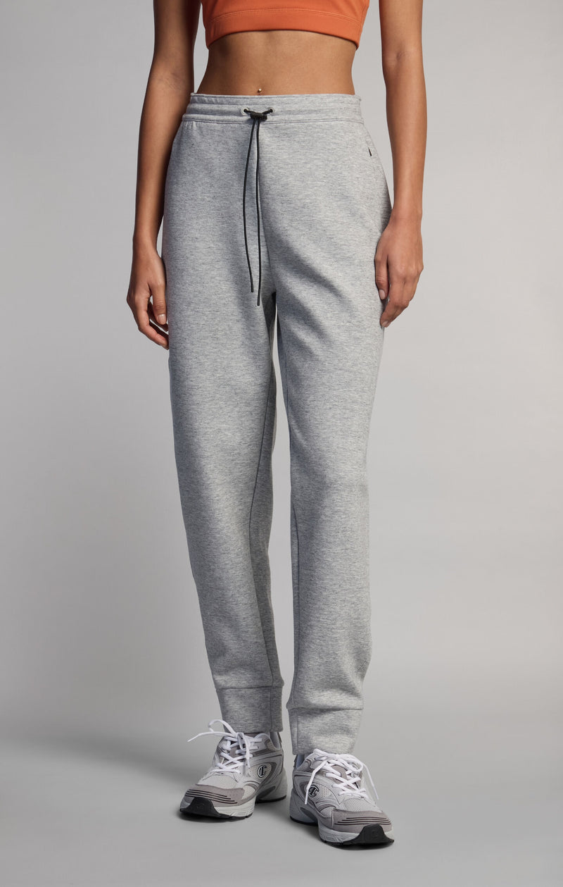 C-Tech Women's Slim Fit Joggers in Stretch Interlock Light Grey c