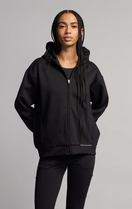 Damen-Kapuzenjacke mit Reißverschluss aus Stretch-Nylon C-Tech